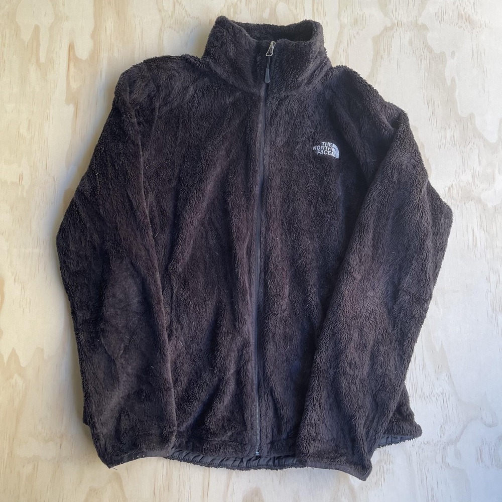 The North Face Fleece Jacket Womens Large Brown Full Zip Soft Fuzzy Cozy Outdoor